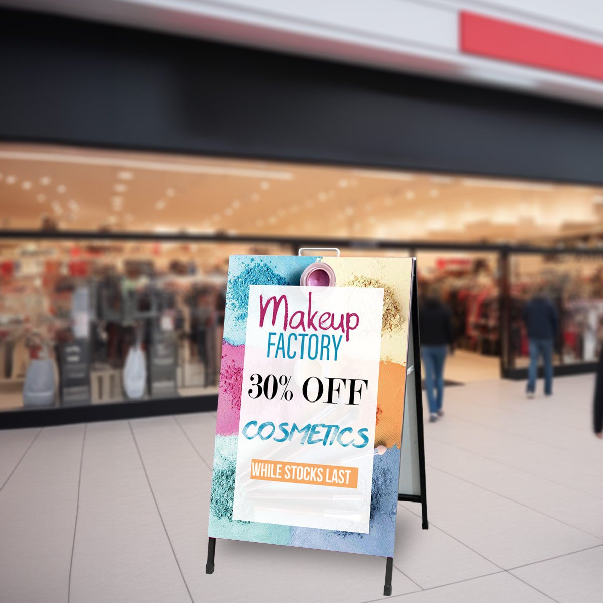 Durable A-Frame signs custom printed for businesses, events, and site safety – ideal for footpath advertising, directional signage, and retail promotions. Available Australia-wide from SS Signs Brisbane and Melbourne.