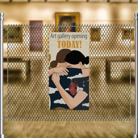 Vinyl Banner applied to a fence. Design your own vinyl banner online with fast shipping available Australia wide