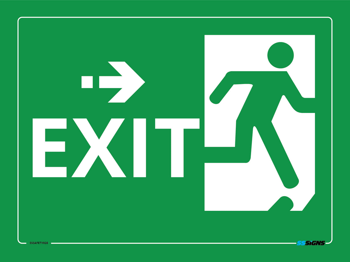 Exit To The Right - Text and Arrow - SSSafety028