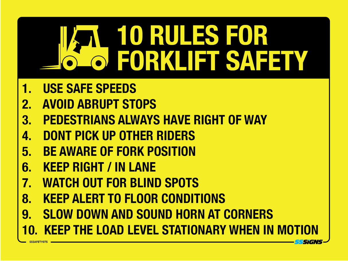 Rules For Forklift Safety - SSSafety075
