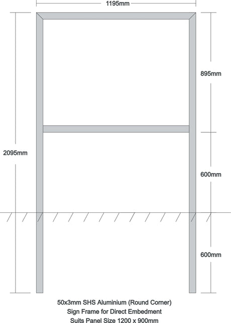 Aluminium Frame - Direct Embed - SS Signs Online