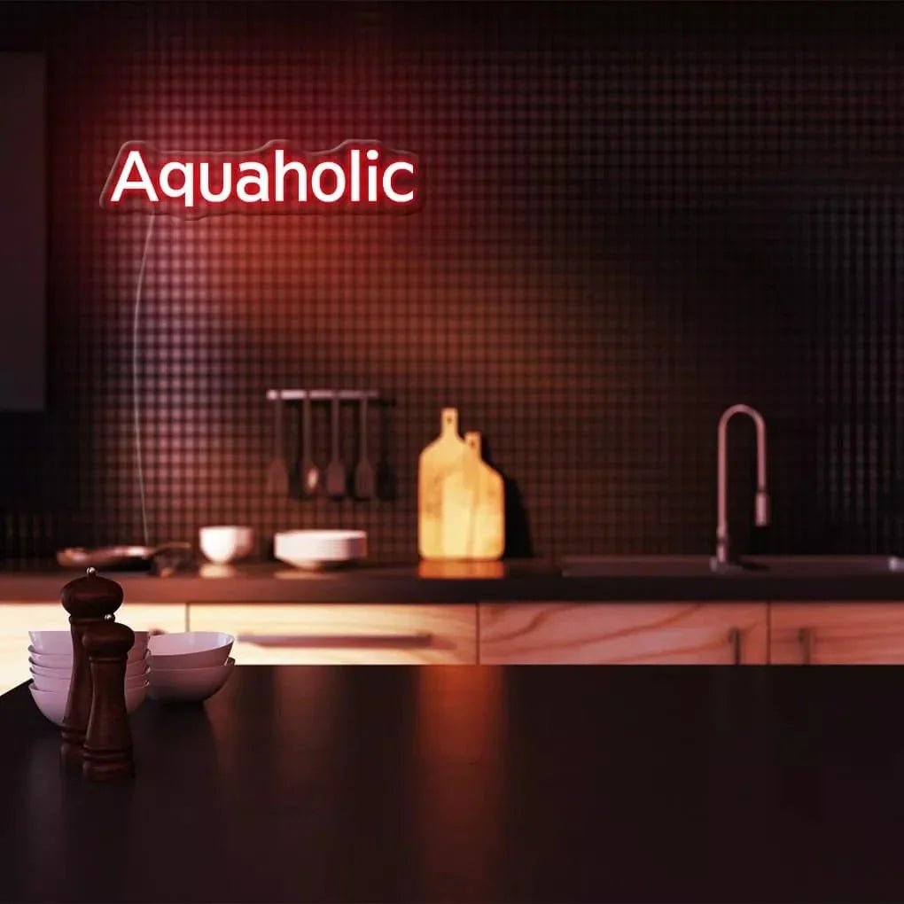 "Aquaholic" Neon Sign - SS Signs Online