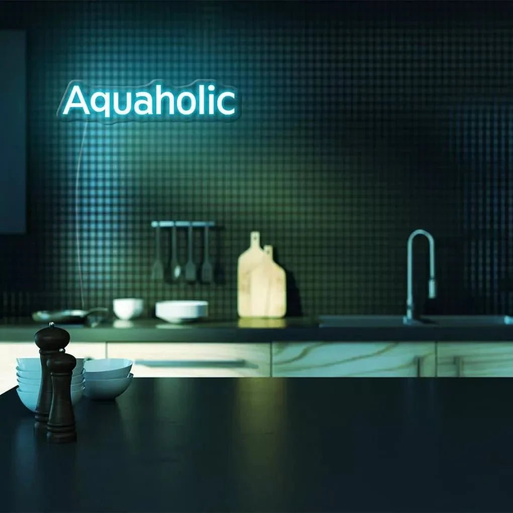 "Aquaholic" Neon Sign - SS Signs Online
