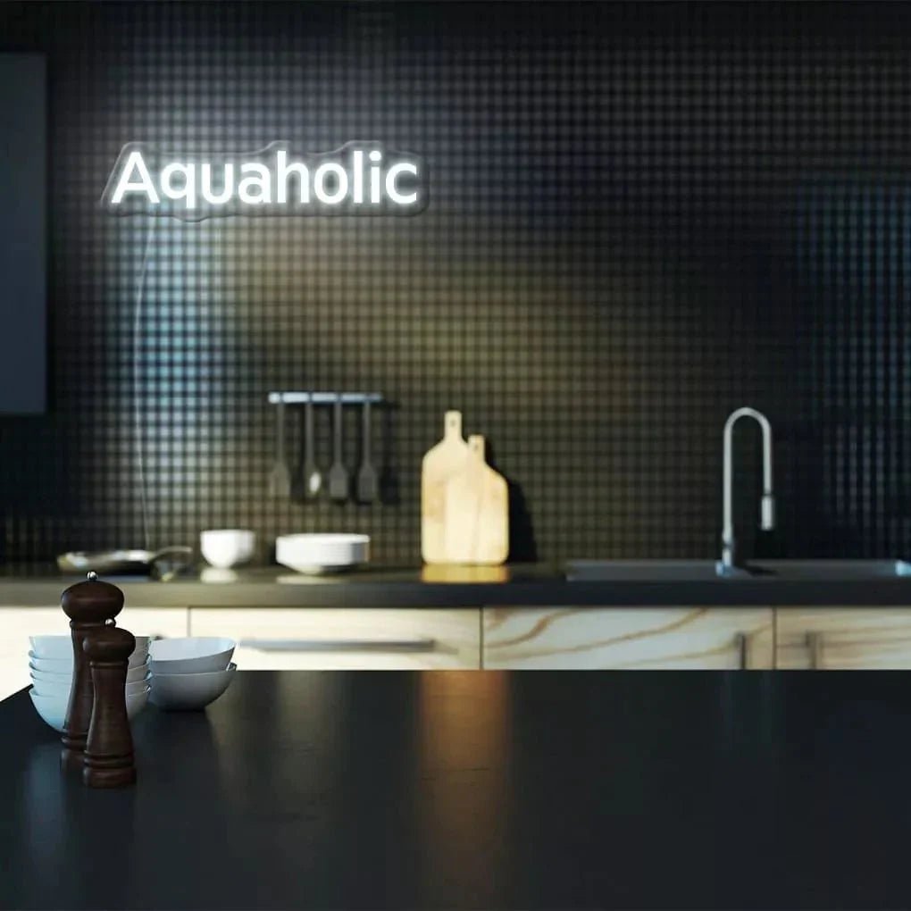 "Aquaholic" Neon Sign - SS Signs Online