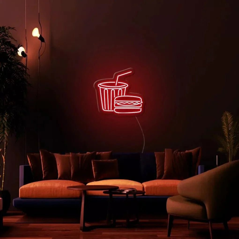 "Burger & Drinks" Neon Sign - SS Signs Online
