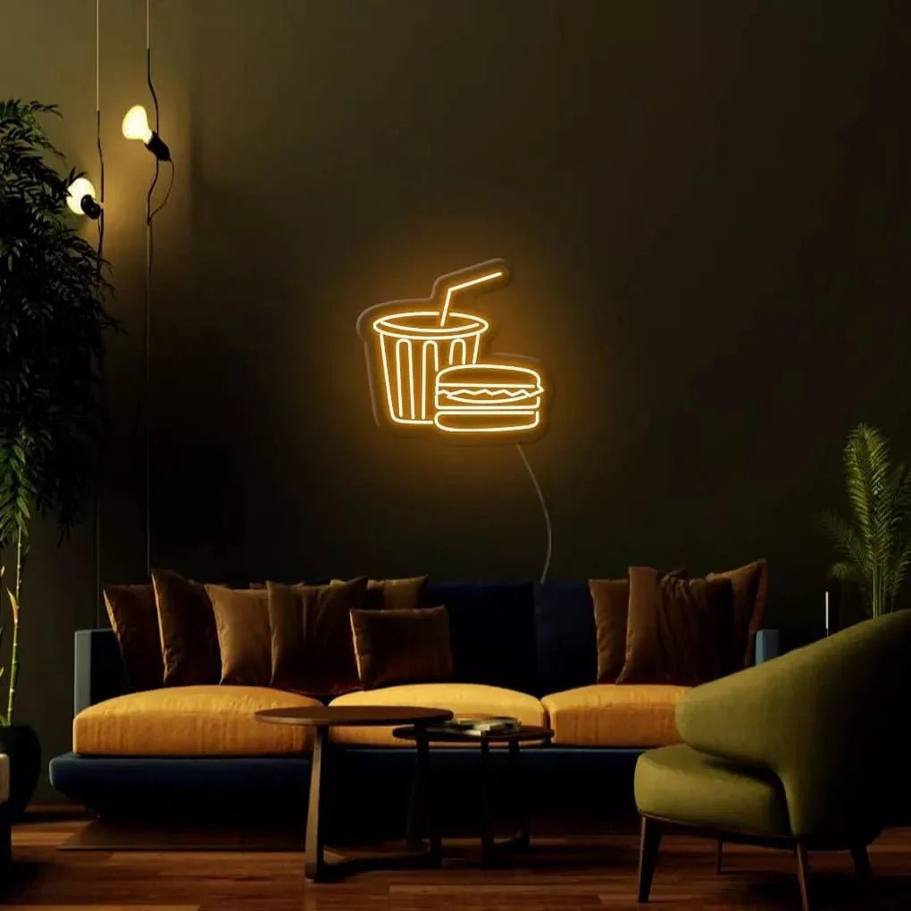 "Burger & Drinks" Neon Sign - SS Signs Online