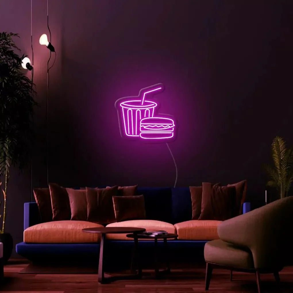"Burger & Drinks" Neon Sign - SS Signs Online