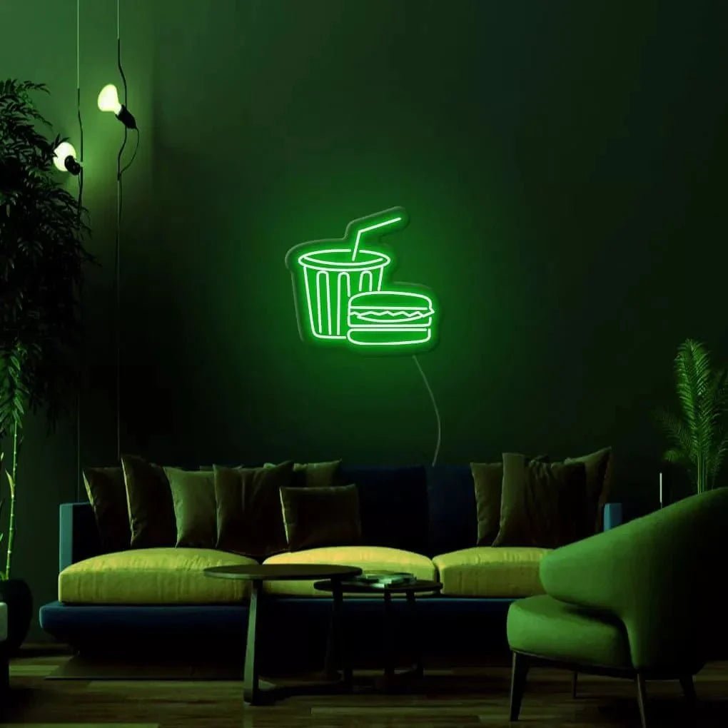 "Burger & Drinks" Neon Sign - SS Signs Online