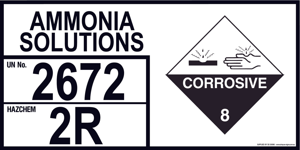 Emergency Information Panel - Ammonia Solutions - Storage - SS Signs Online