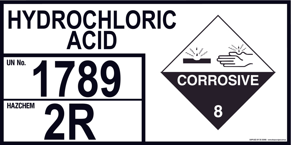 Emergency Information Panel - Hydrochloric Acid - Storage - SS Signs Online