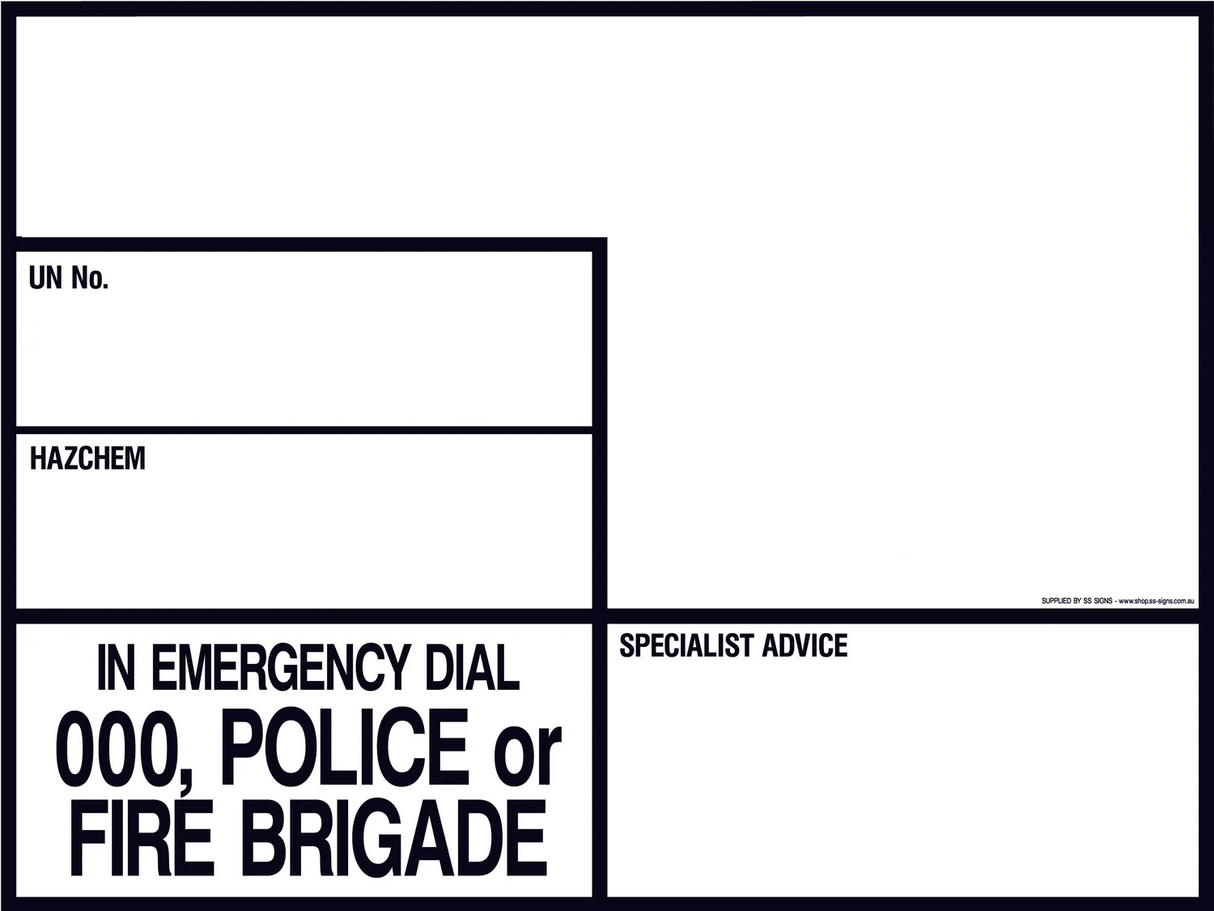 Emergency Information Panel - Blank