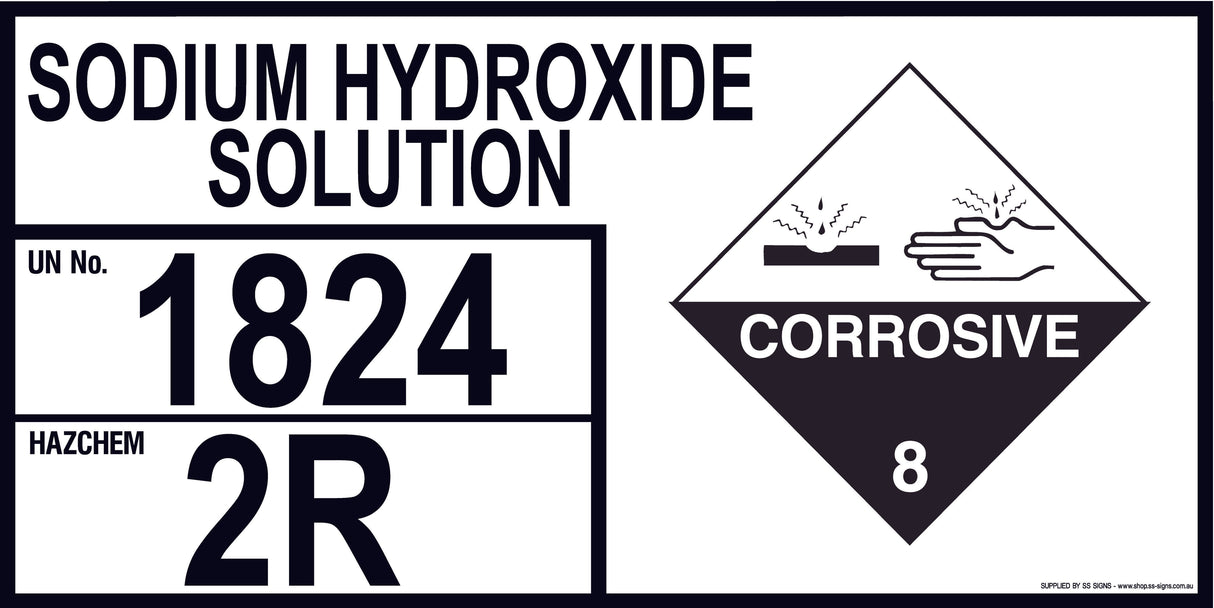 Emergency Information Panel - Sodium Hydroxide Solution - Storage - SS Signs Online