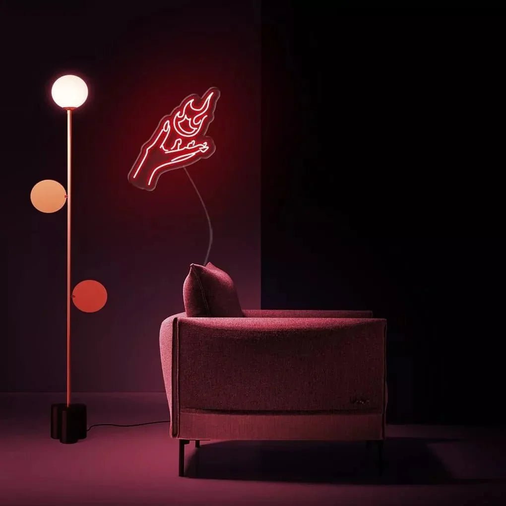 "Flame Hand" Neon Sign - SS Signs Online