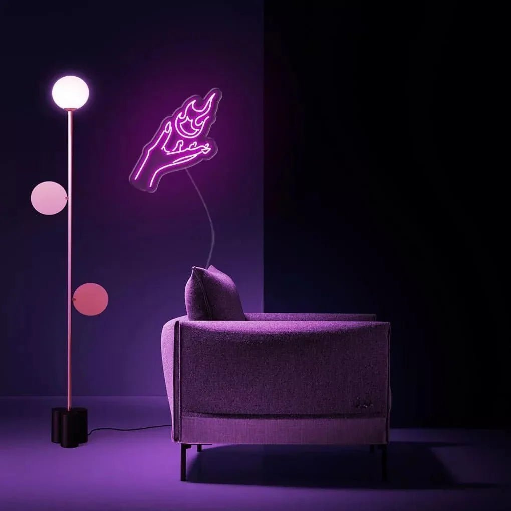 "Flame Hand" Neon Sign - SS Signs Online