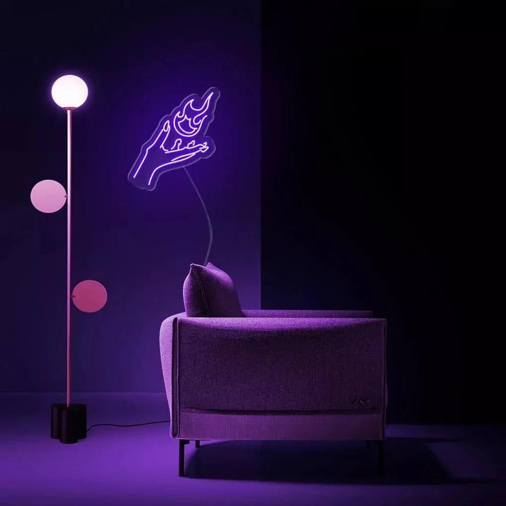 "Flame Hand" Neon Sign - SS Signs Online