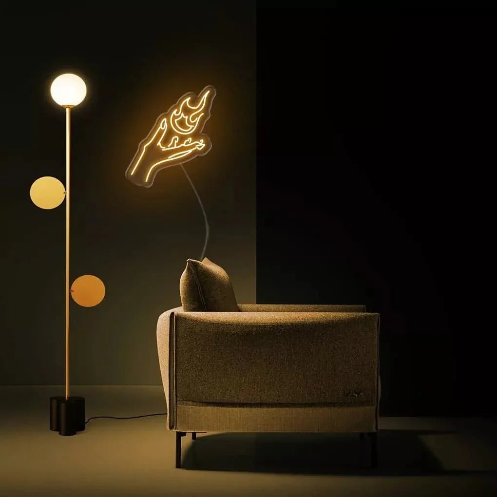 "Flame Hand" Neon Sign - SS Signs Online