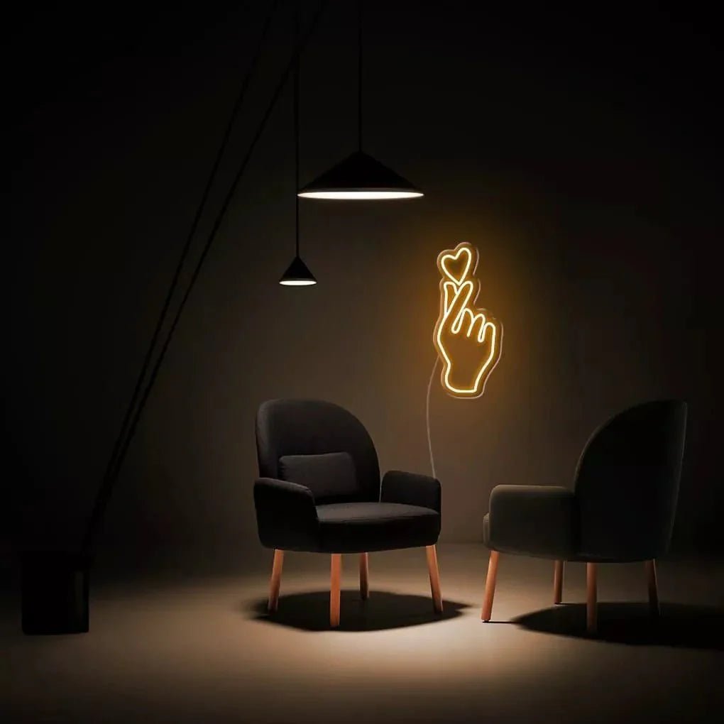 "Hand Heart" Neon Sign - SS Signs Online