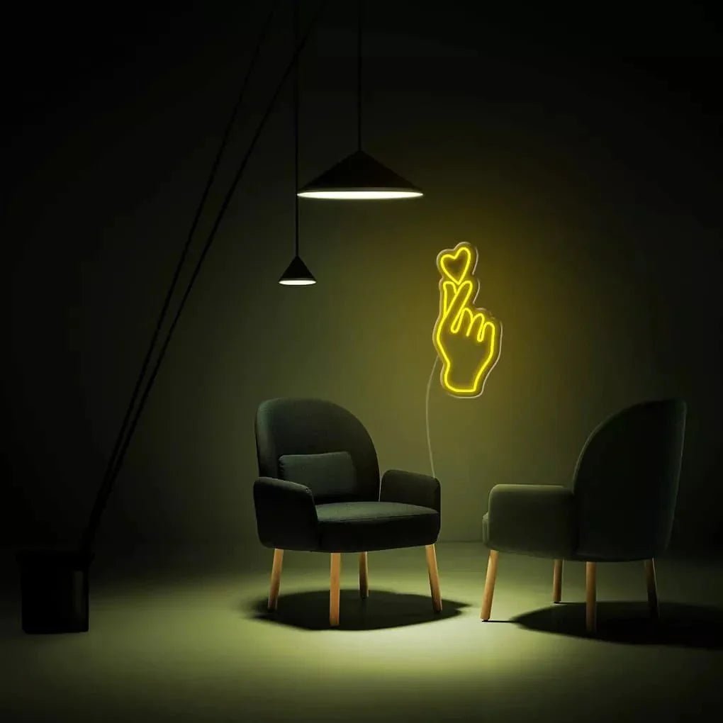 "Hand Heart" Neon Sign - SS Signs Online