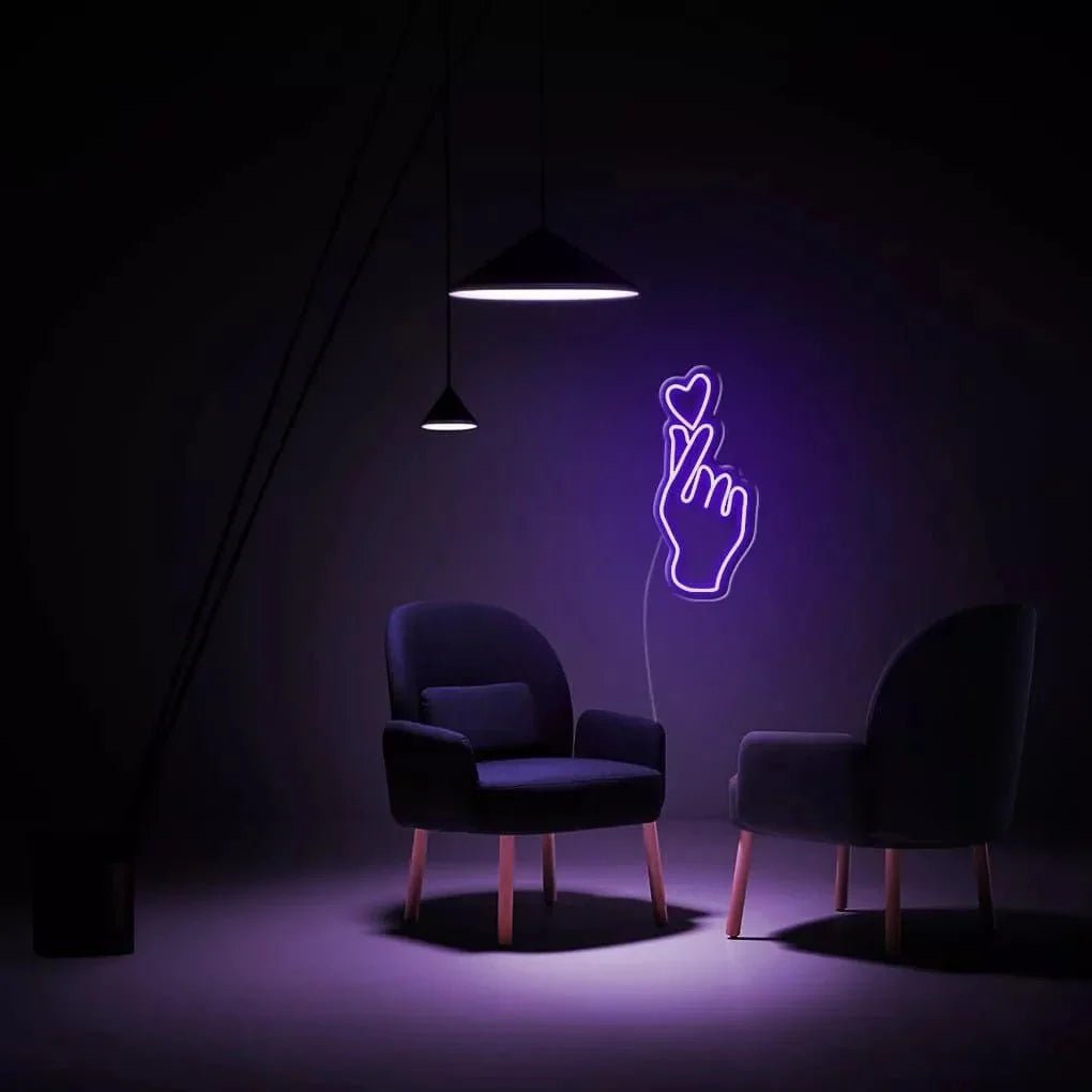 "Hand Heart" Neon Sign - SS Signs Online