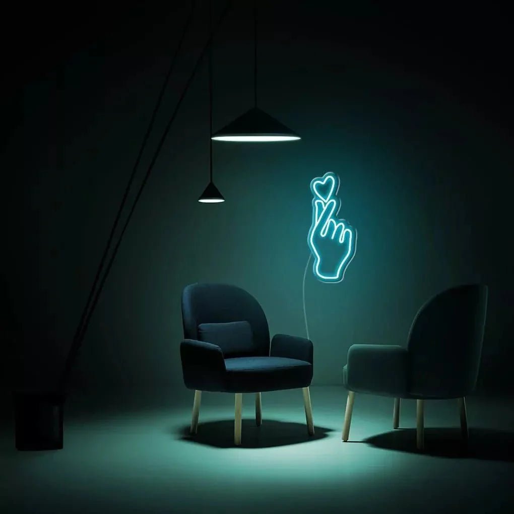 "Hand Heart" Neon Sign - SS Signs Online