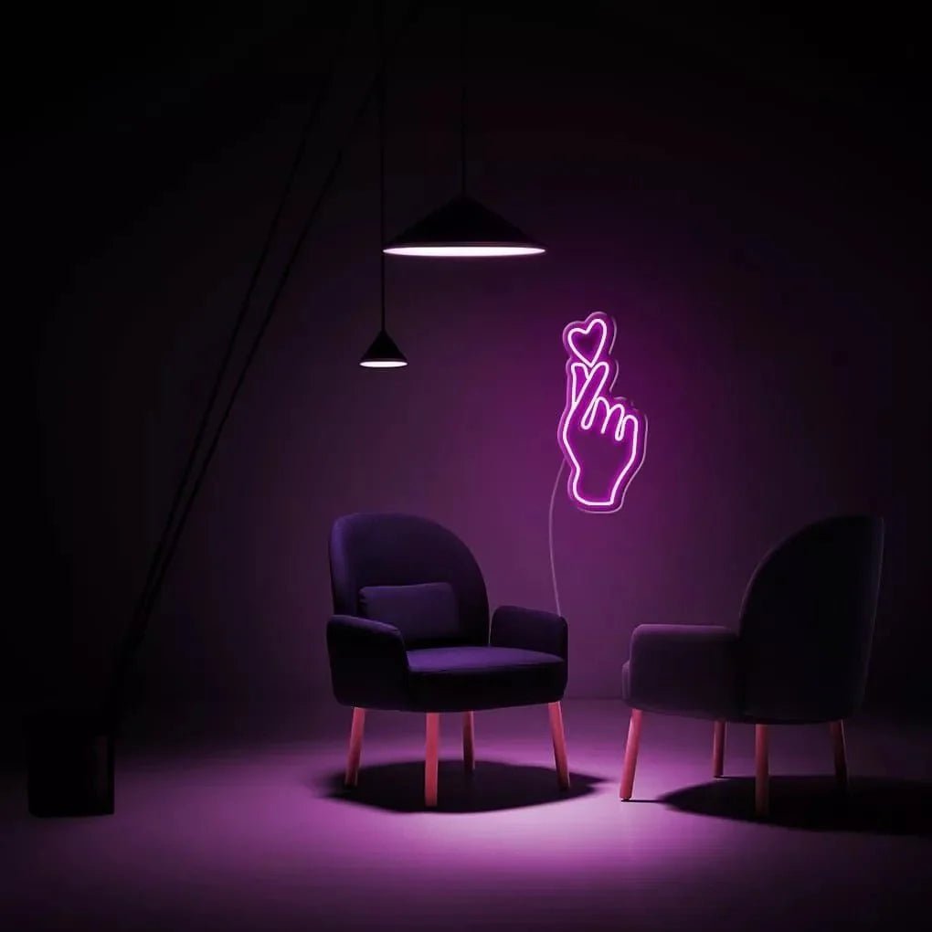 "Hand Heart" Neon Sign - SS Signs Online