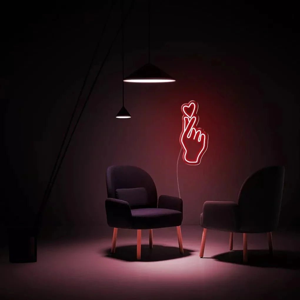"Hand Heart" Neon Sign - SS Signs Online
