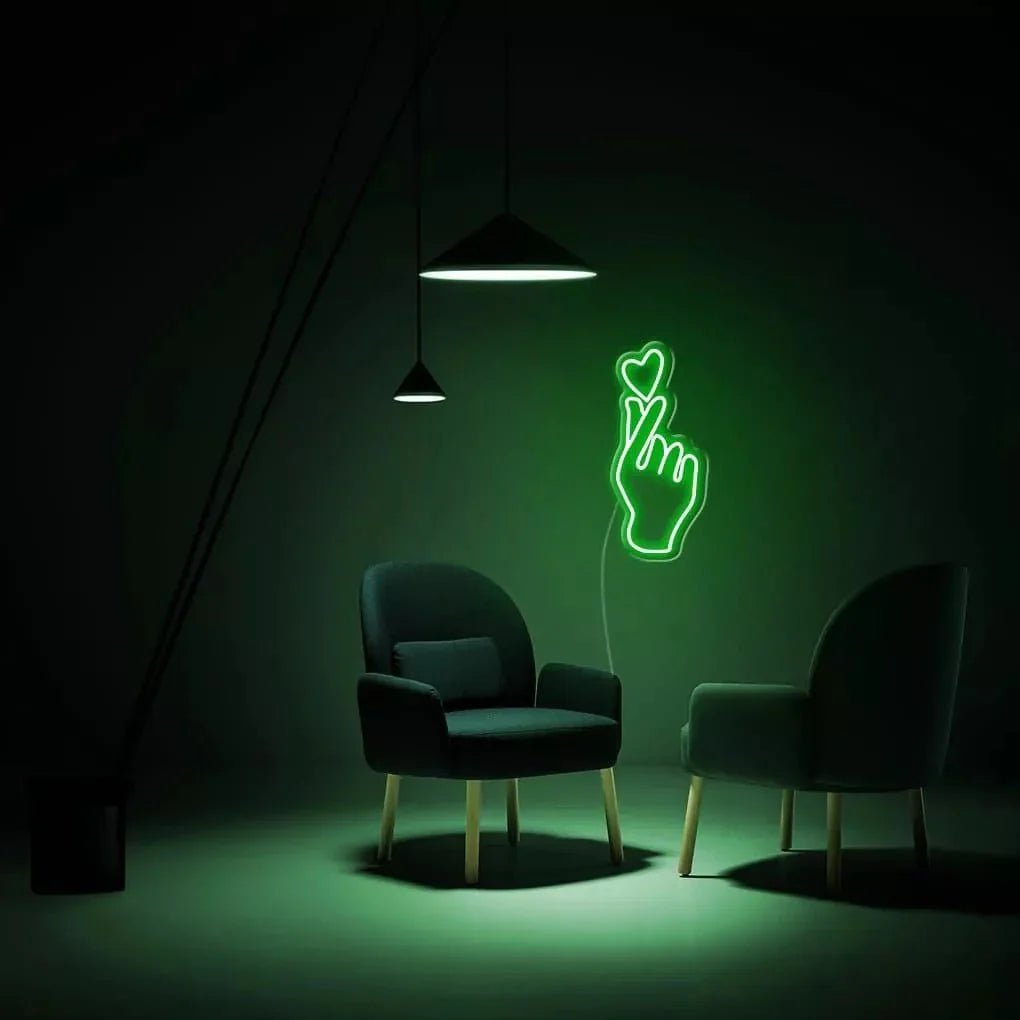 "Hand Heart" Neon Sign - SS Signs Online