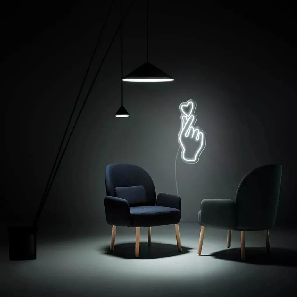 "Hand Heart" Neon Sign - SS Signs Online