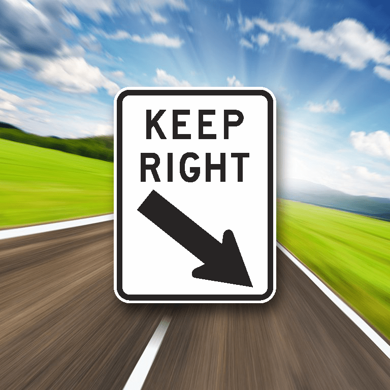 Keep Left/Right - Metal Traffic Sign - SS Signs Online