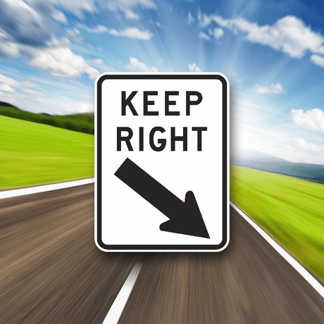 Keep Left/Right - Metal Traffic Sign - SS Signs Online