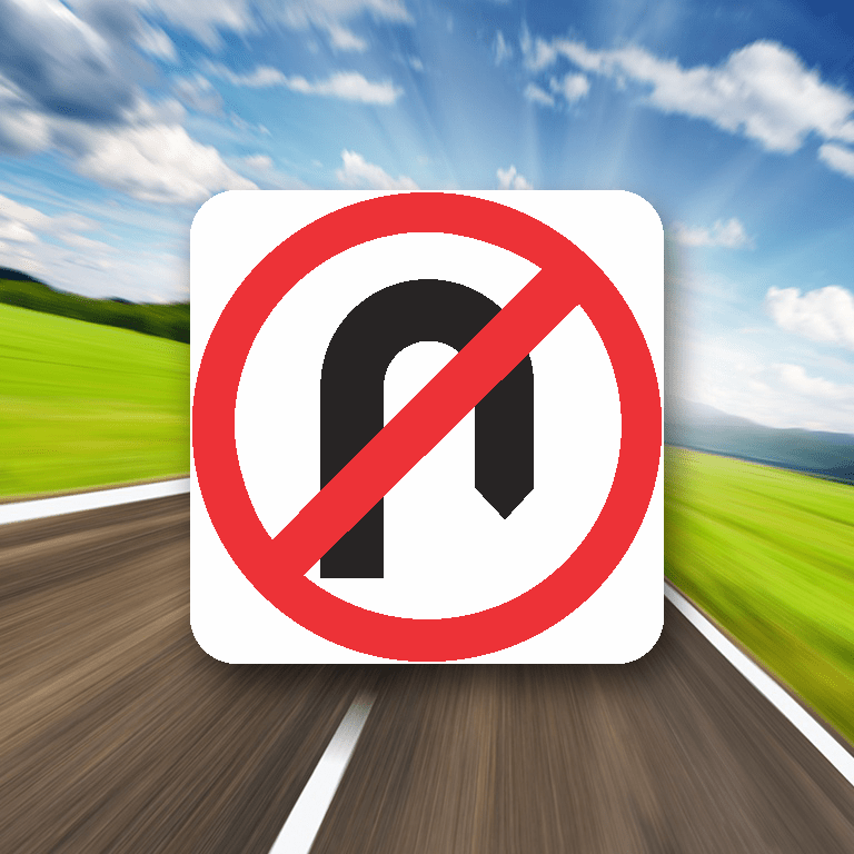 No U Turn - Metal Traffic Sign - SS Signs Online