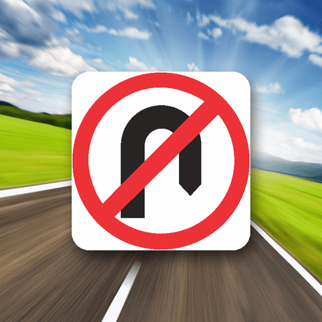 No U Turn - Metal Traffic Sign - SS Signs Online