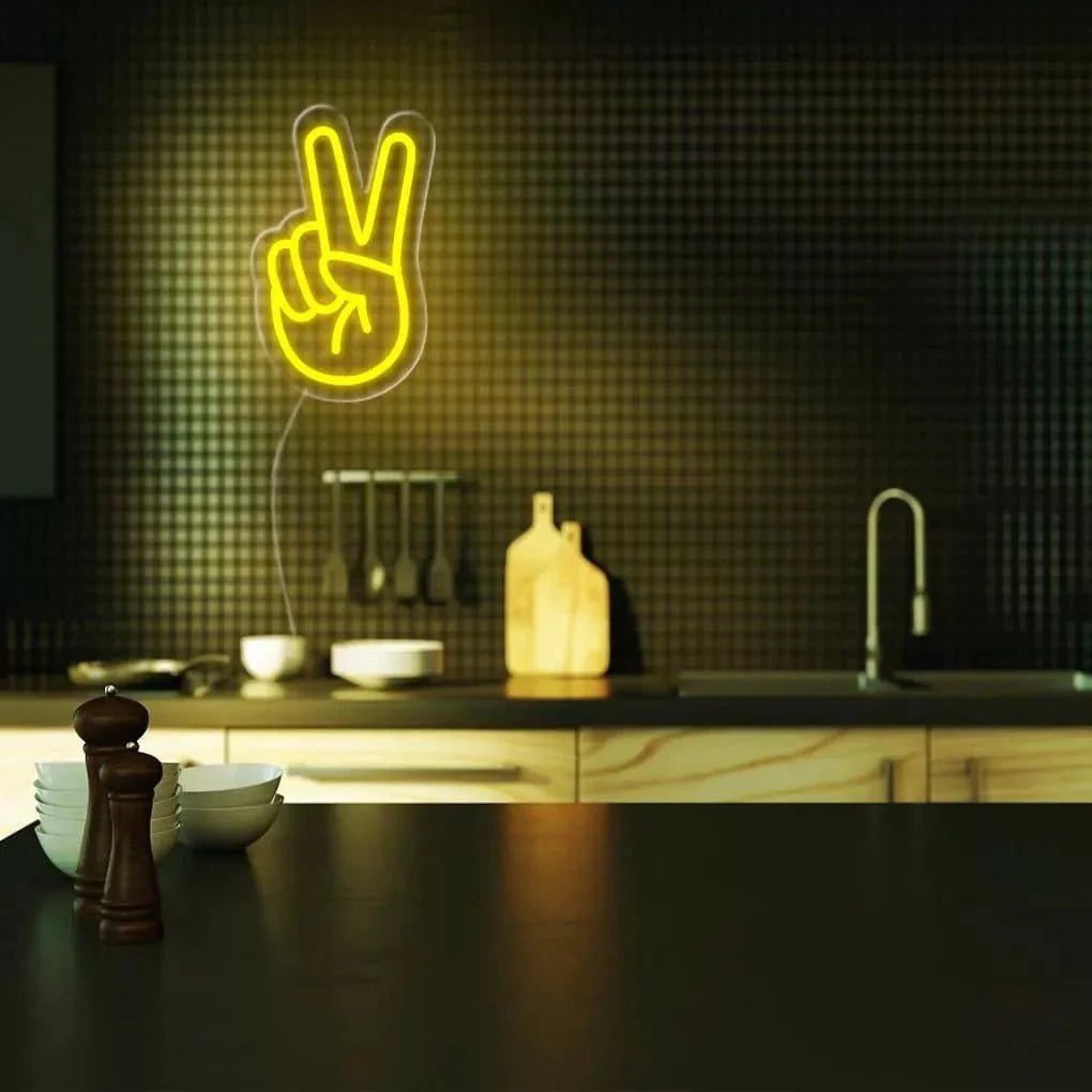 "Peace Fingers" Neon Sign - SS Signs Online