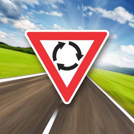 Roundabout - Triangle Metal Traffic Sign - SS Signs Online