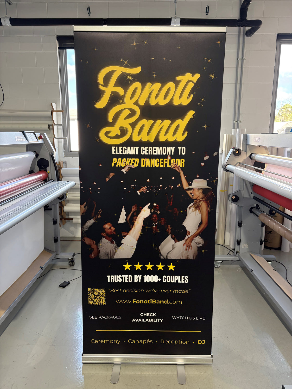 Fonoti Band promotional pull up banner produced by SS Signs Cleveland