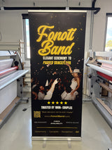 Fonoti Band promotional pull up banner produced by SS Signs Cleveland