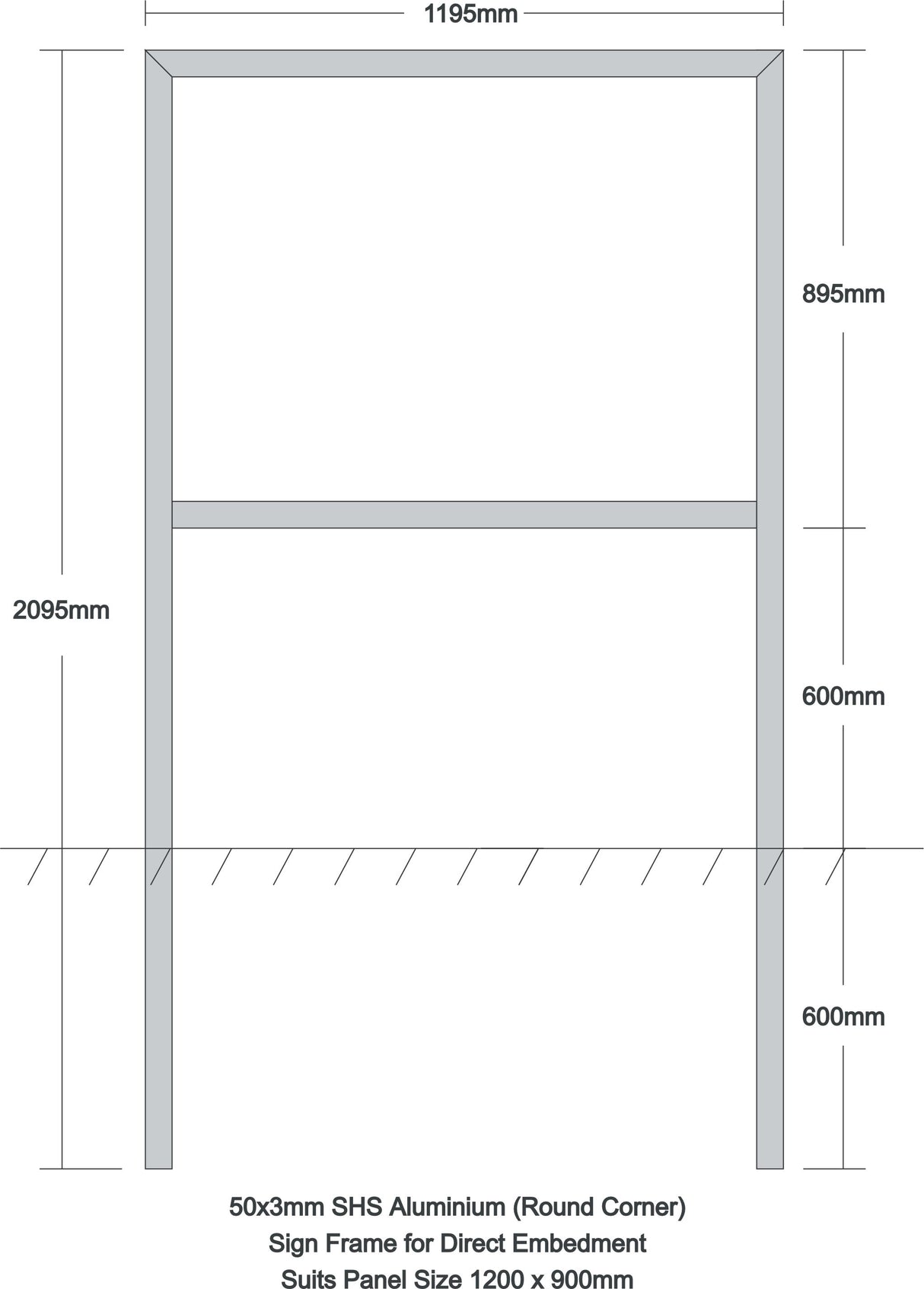 Aluminium Frame - Direct Embed