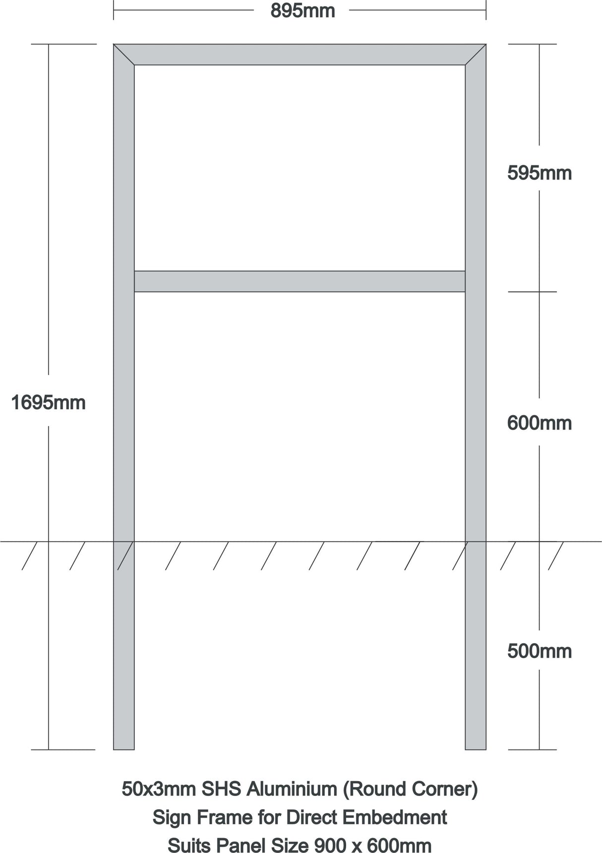 Aluminium Frame - Direct Embed