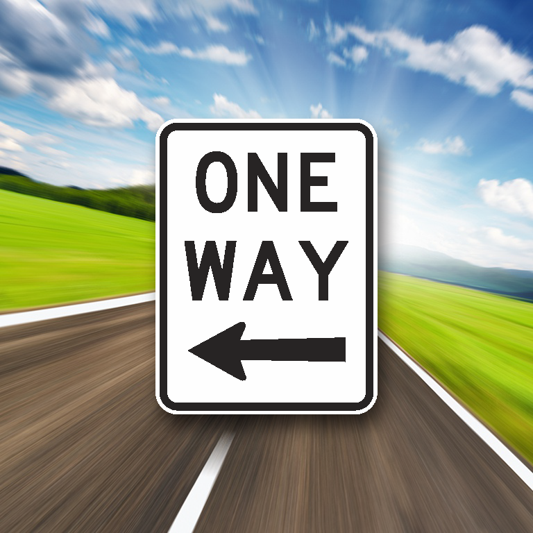 One Way Left/Right - Metal Traffic Sign