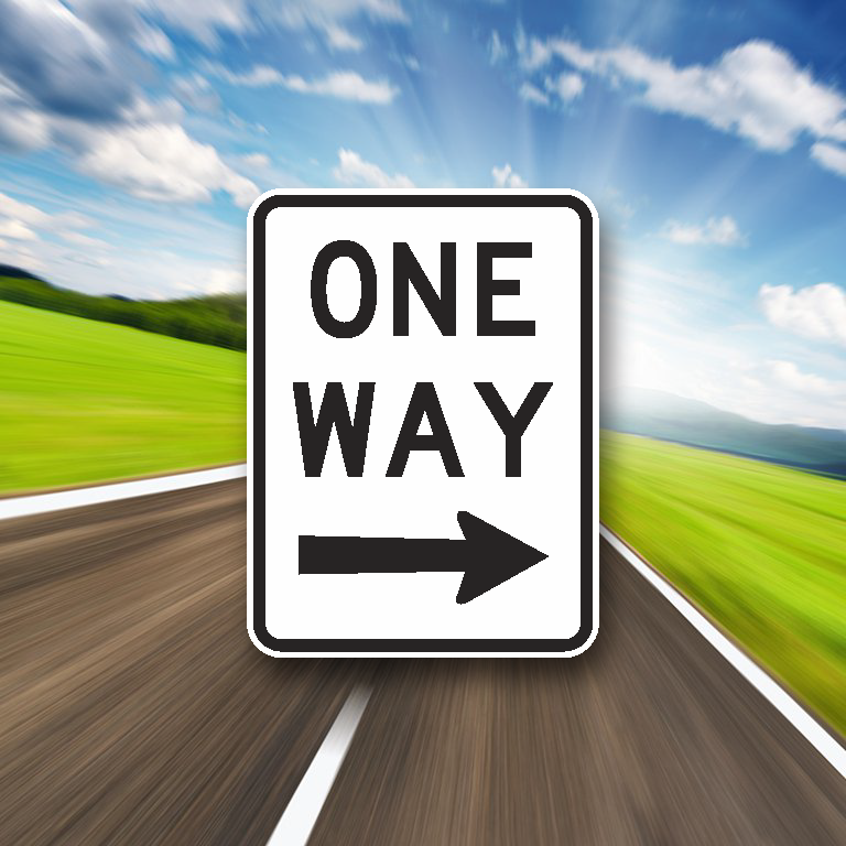 One Way Left/Right - Metal Traffic Sign