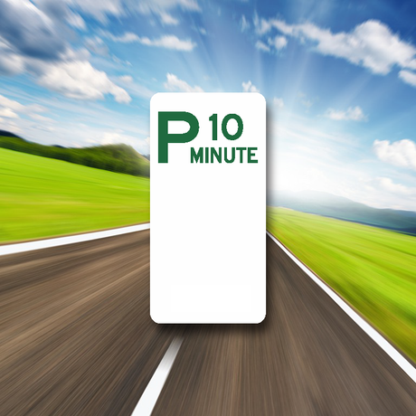10 minute parking sign on Aluminium Panel