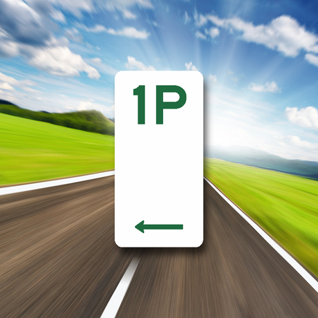 1 hour parking sign on ALU panel