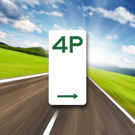 4 hour parking sign with arrow to the right on ALU panel