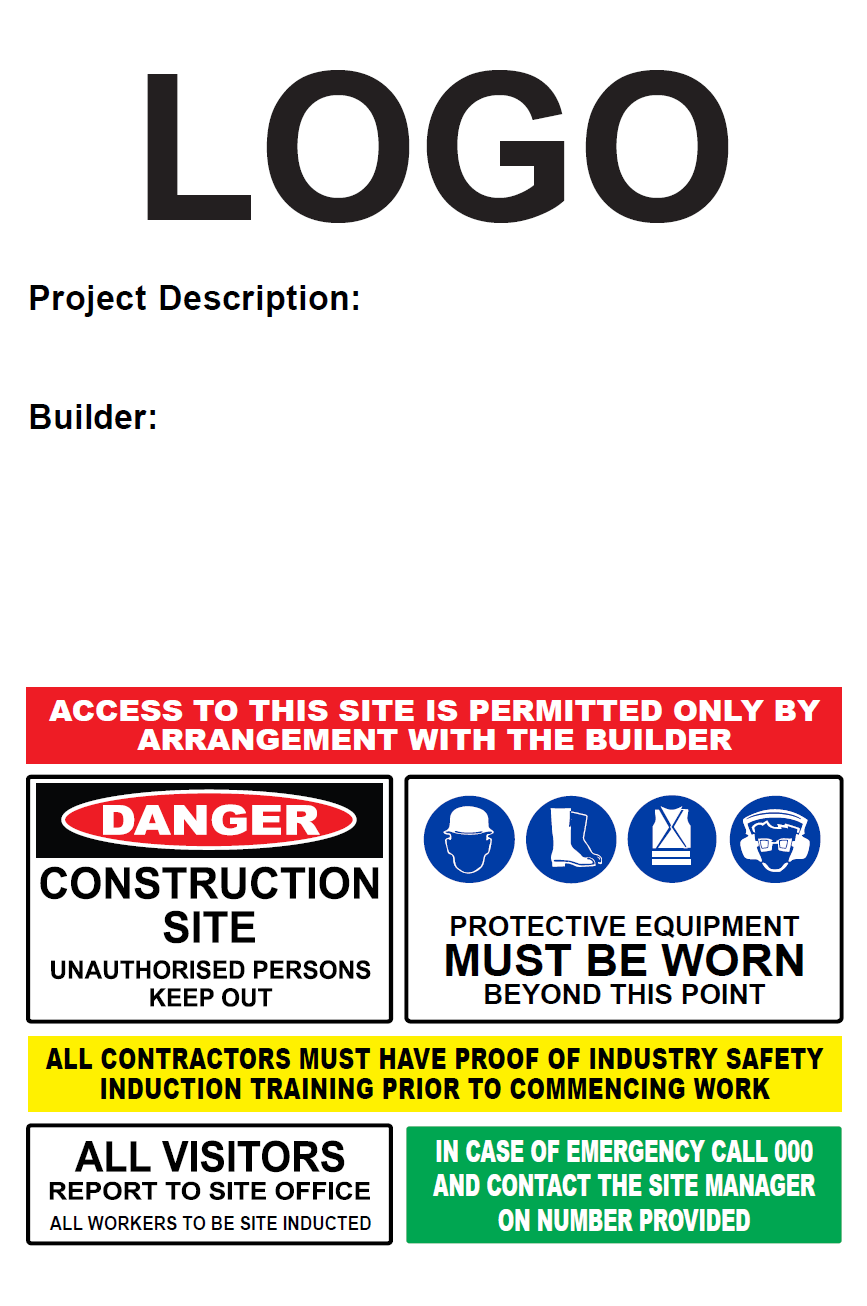 Site Signage Plot Module Custom Safety Signs | Construction Site Entry Signage