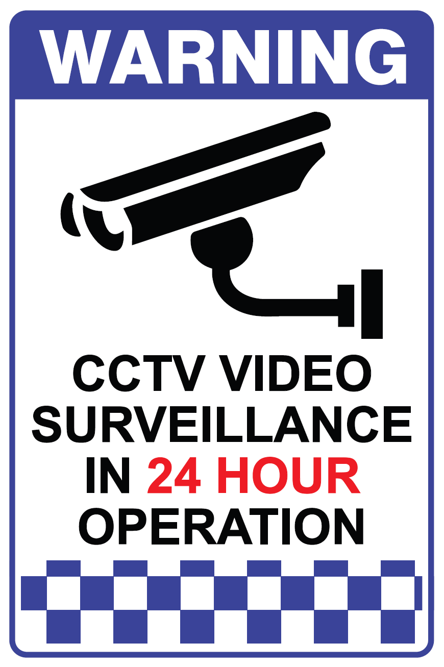 Warning Surveillance Camera in Use