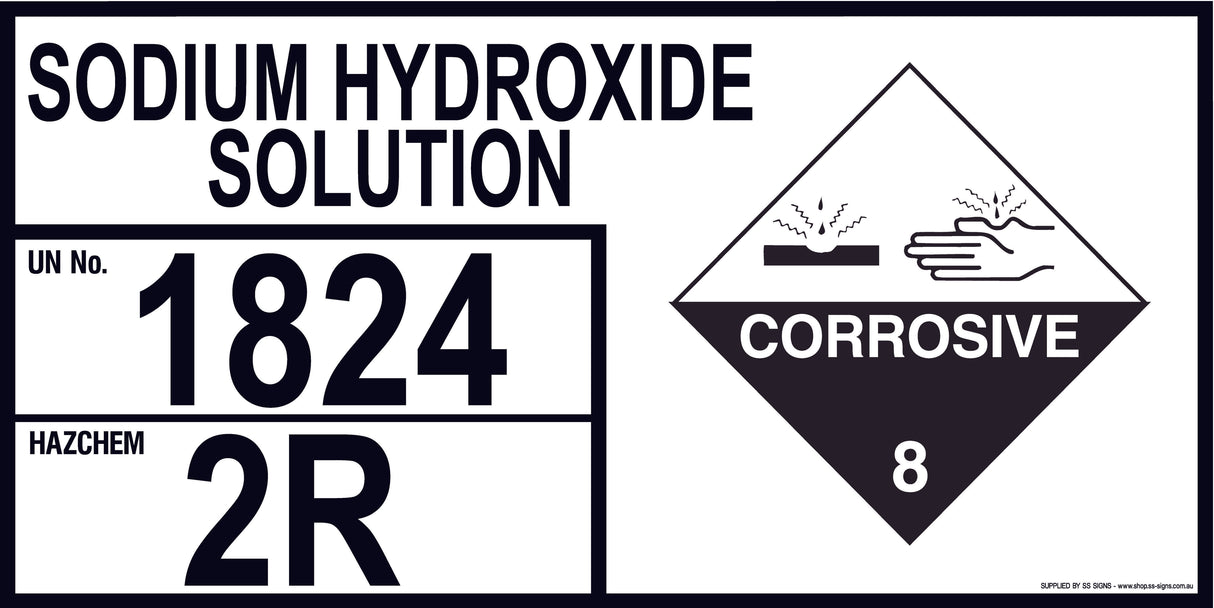 Emergency Information Panel - Sodium Hydroxide Solution - Storage