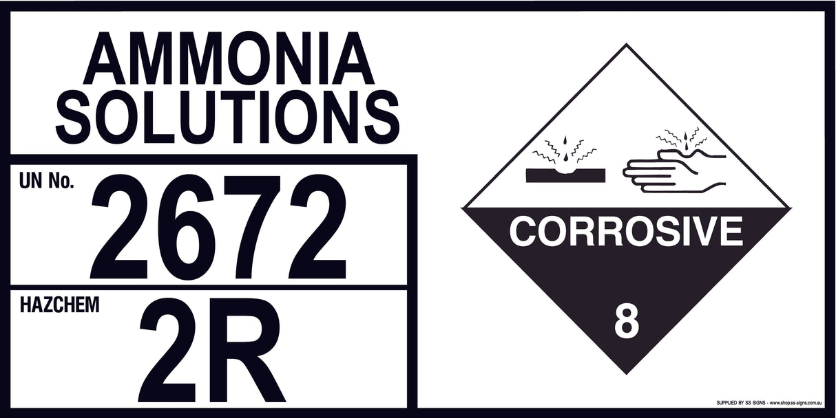 Emergency Information Panel - Ammonia Solutions - Storage