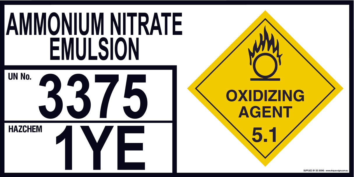 Emergency Information Panel - Ammonium Nitrate Emulsion - Storage