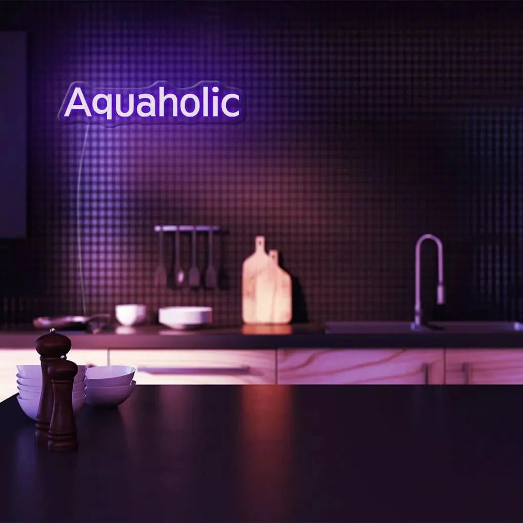 "Aquaholic" Neon Sign - NeonHub