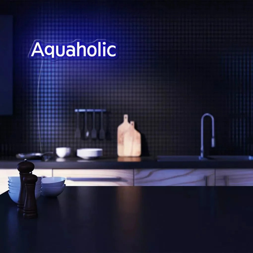 "Aquaholic" Neon Sign - NeonHub